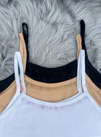 Pack of 3 Women & Girls Cotton Camisole Vest Tank Top – Soft Shameez Stretchable Sleeveless Innerwear Camisoles for Daily Wear & Layering